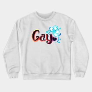 Watercolor Flower Gay Pride Crewneck Sweatshirt